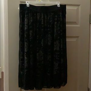 LulaRoe “Lola” skirt, black lace overlay with cream skirt underneath